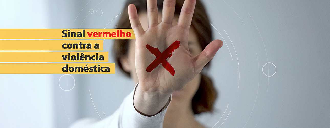 Sinal vermelho contra a violência doméstica